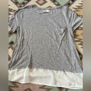 COPY - Hollister grey and white top size small